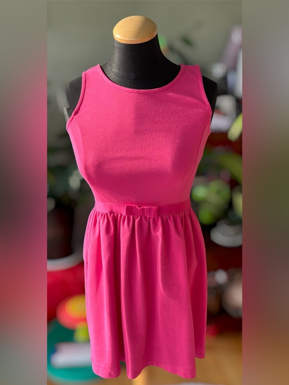 Polo Ralph Lauren Girls Fuchsia Pink Bow Waist Pencil Dress Cotton Blend L 12/14
